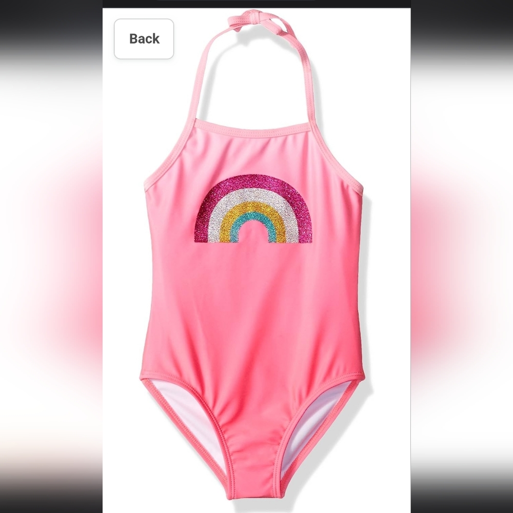 Gymbroee 1-piece Halter Top Rainbow Printed Swimsuit